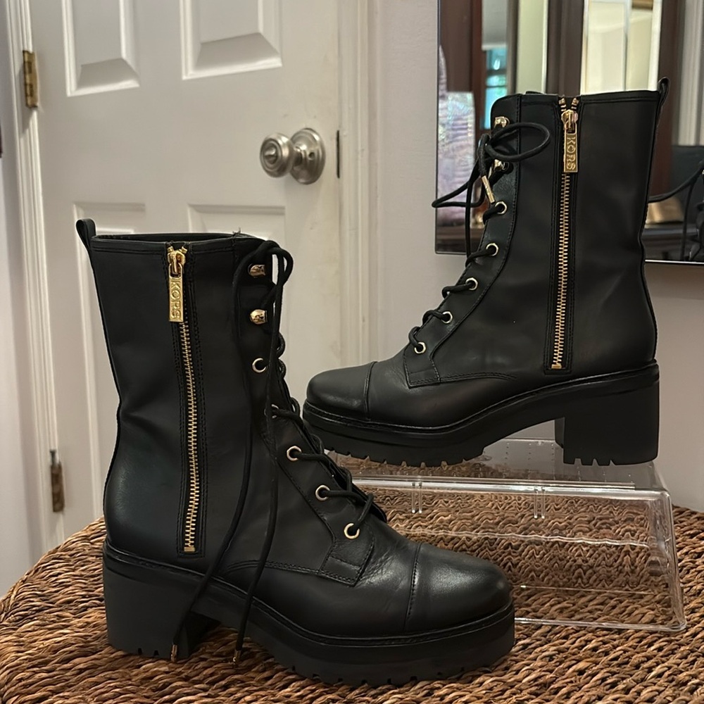 Michael Kors Black Combat Boots